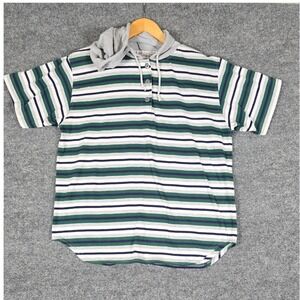 Vintage Nuggets Striped Short Sleeve Hoodie Polo Shirt Womens Size Medium